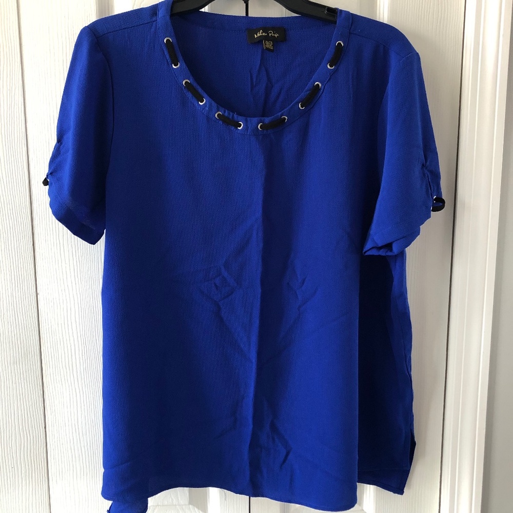 Womens' Bright Blue Top by Melissa Paige, XL, EUC